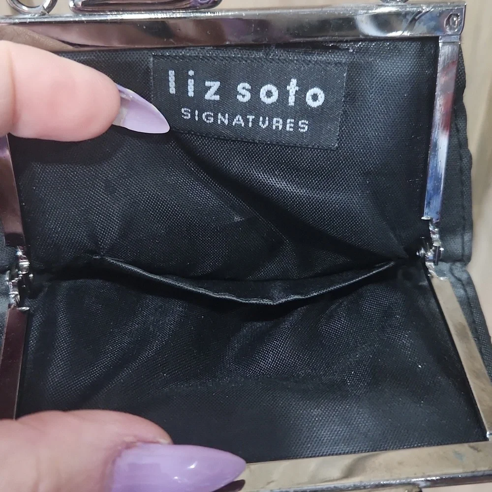 NEW Liz Soto Signatures Clutch or Crossbody Bag Tropical Print with Rhinestones